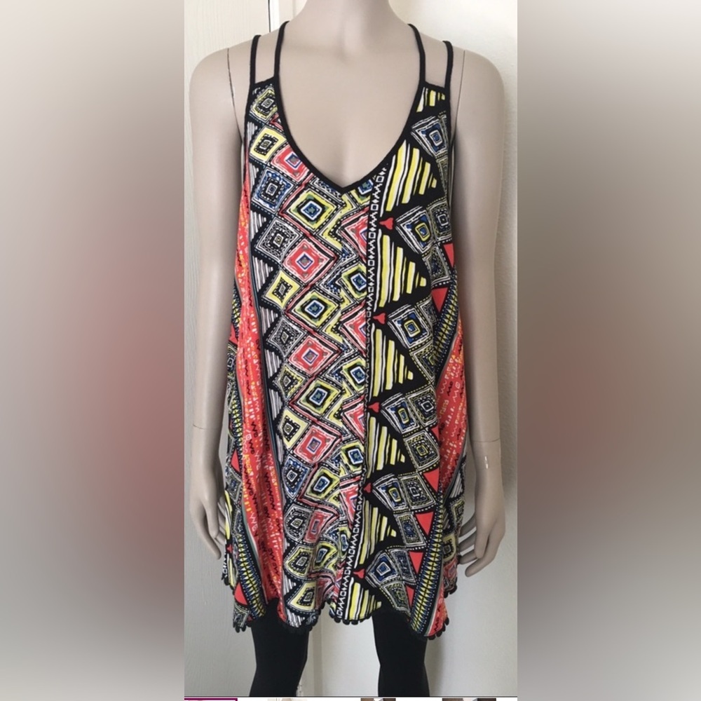 En Creme Colorful Aztec Design Boho Tan…